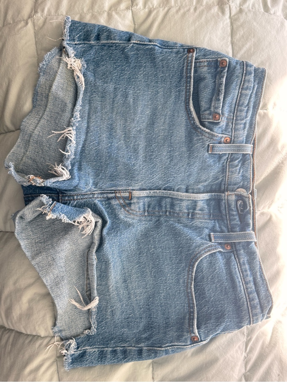 Levi's Light Blue Distressed Denim Cutoff Shorts